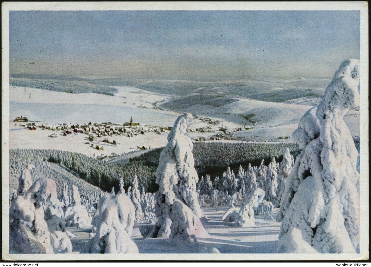 OBERWIESENTHAL (SACHS)/ Luftkurort Wintersportplatz 1947 (19.3.) Aptierter HWSt = Zeile "Großdeutschlands Höchstgelegene - Inverno