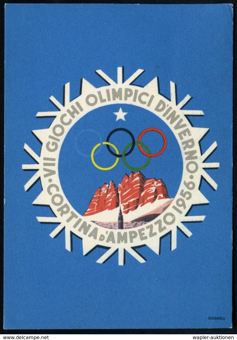 ITALIEN 1956 (26.1.) MaWSt.: CORTINA/ VII. GIOCHI OLIMPICI INVERNALT/ CEROMONA D'APERTURA = Eröffnung Olymp. Winterspiel - Hiver
