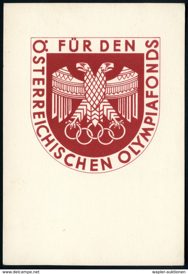 ÖSTERREICH 1936 (22.2.) Viol. SSt.: INNSBRUCK; FIS-/WETT-/KÄMPFE = Skispringer , Klar Gest. Olympia-Fond-Sonderkarte: IV - Ski