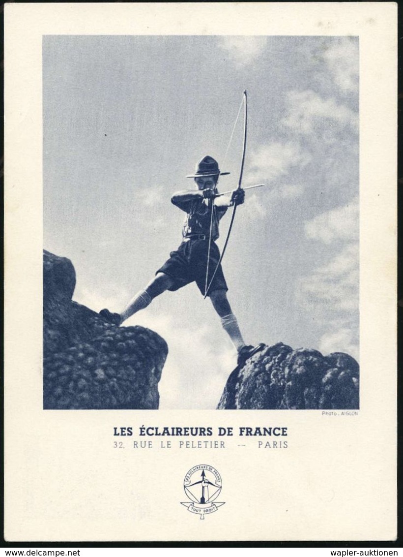 FRANKREICH 1939 40 + 60 C.  Sonder-P: Pfadfinder, Scouting = Pfadfinder-Bogenschütze , Motiv 2x, Ungebr., Selten!  (Mi.P - Tir à L'Arc