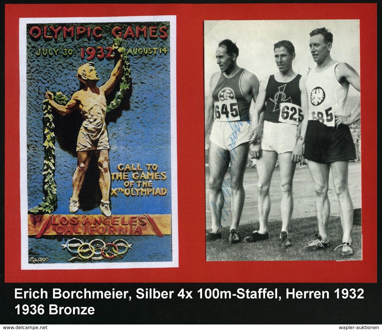 DEUTSCHES REICH 1932 S/w.-Foto: Erich Borchmeier + Orig. Autogramm = Silber, 4 X 100m-Staffel, Olympiade Berlin 1936 Und - Athlétisme