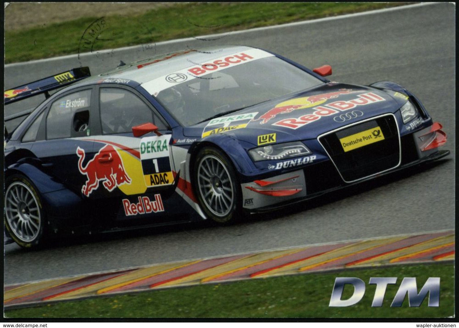 B.R.D. 2008 (22.9.) PP 45 C. "Pluskarte Individuell" DTM-Pokal: Audi Rennsportwagen ("Red Bull" Etc.) Gest. BRIEFZENTRUM - Automobile