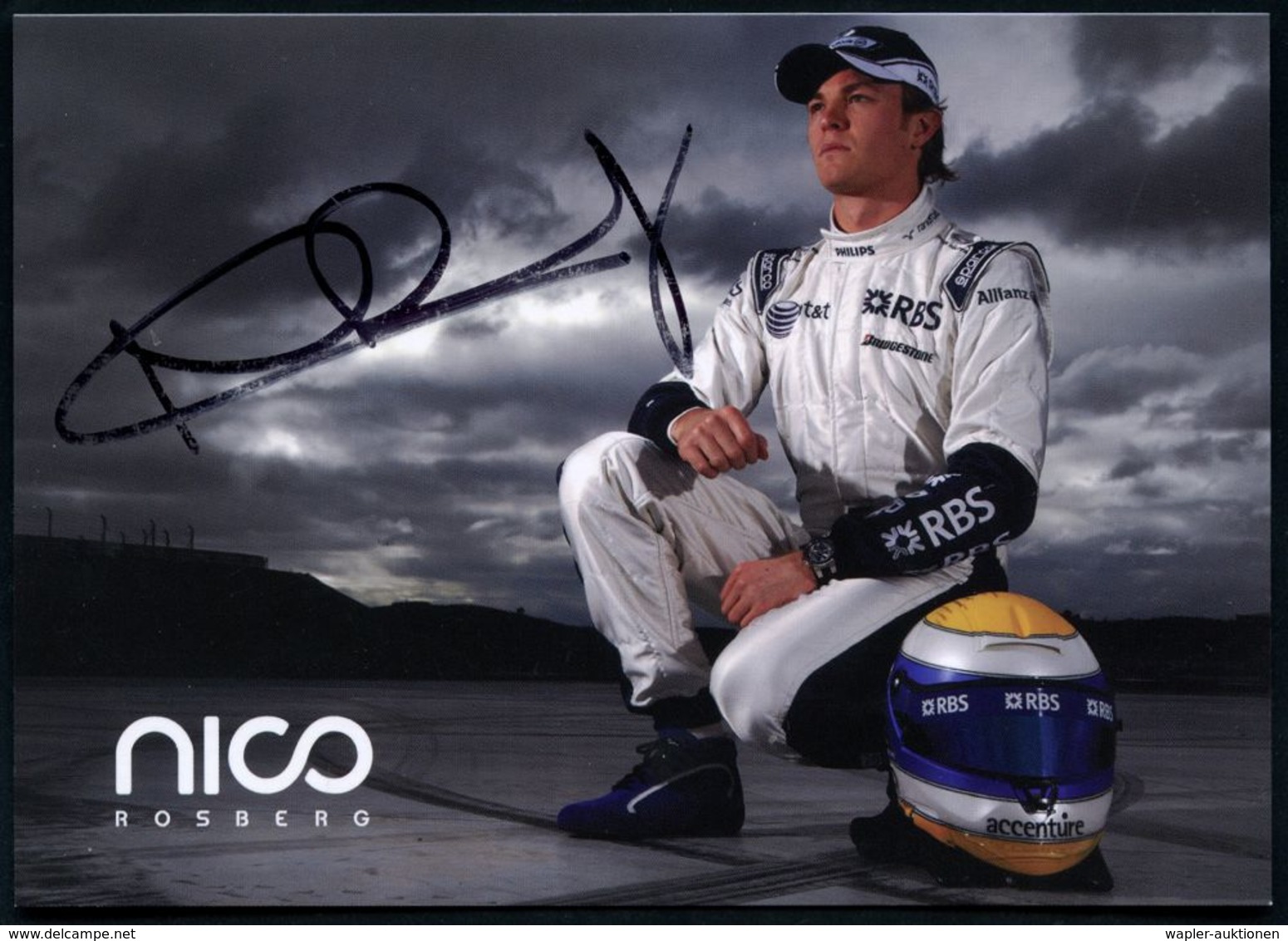 MONACO /  BRD 2016 Color-Portrait-Karte Nico Rosberg + Orig. Signatur "Rosberg" , Rs. Persönliche Daten, War Weltmeister - Automovilismo