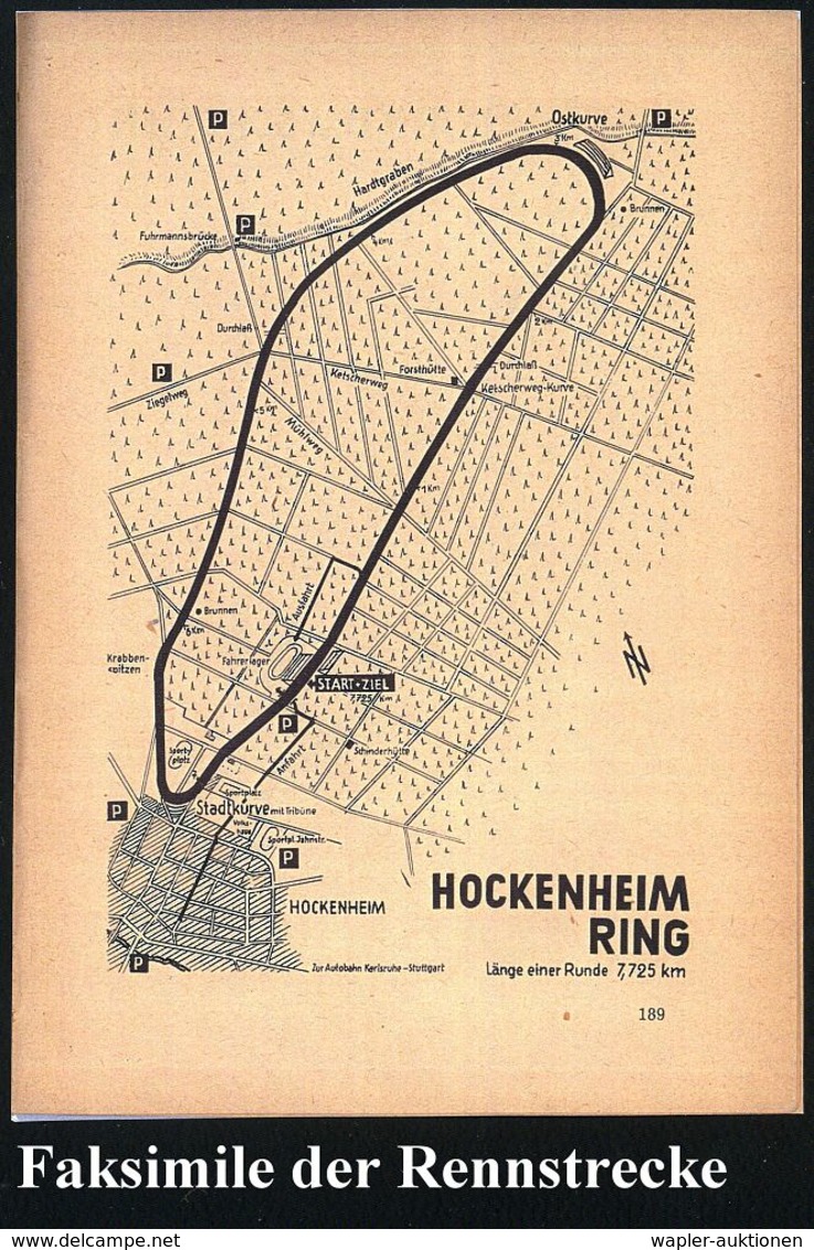 (17a) HOCKENHEIM (BADEN)/ INTERNAT./ MAIPOKAL-RENNEN 1951 (14.5.) SSt = Rennauto (Ort U. Tabak-Pflanze) = Motorrad- U. A - Motorräder