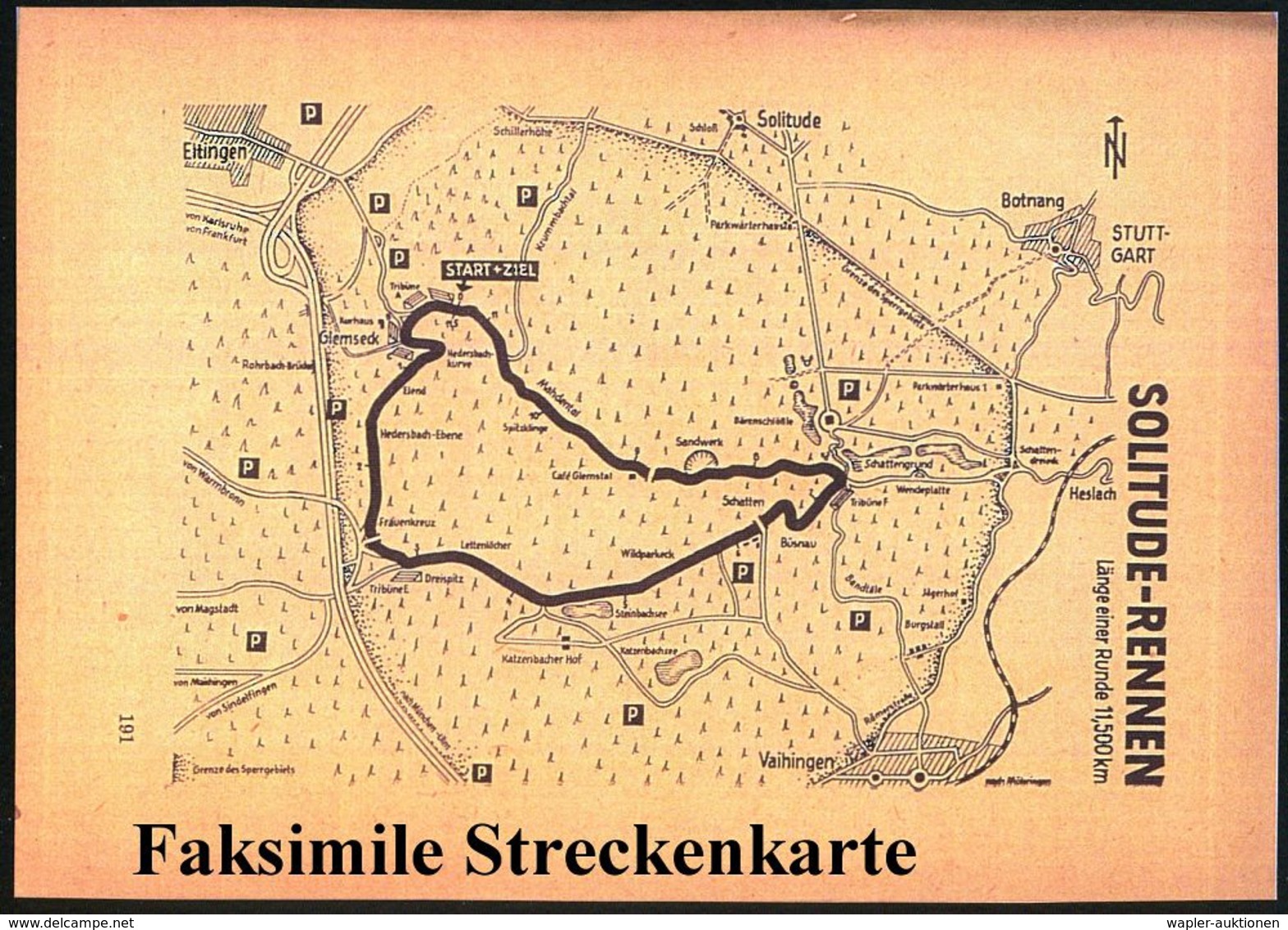 Stuttgart-Glemseck 1937 (Mai) PP 1 Pf. Hindenbg. + 5 Pf. Adler: JNTERNAT. SOLITUDE-RENNEN.. = Start Der Motorräder U. St - Motorfietsen