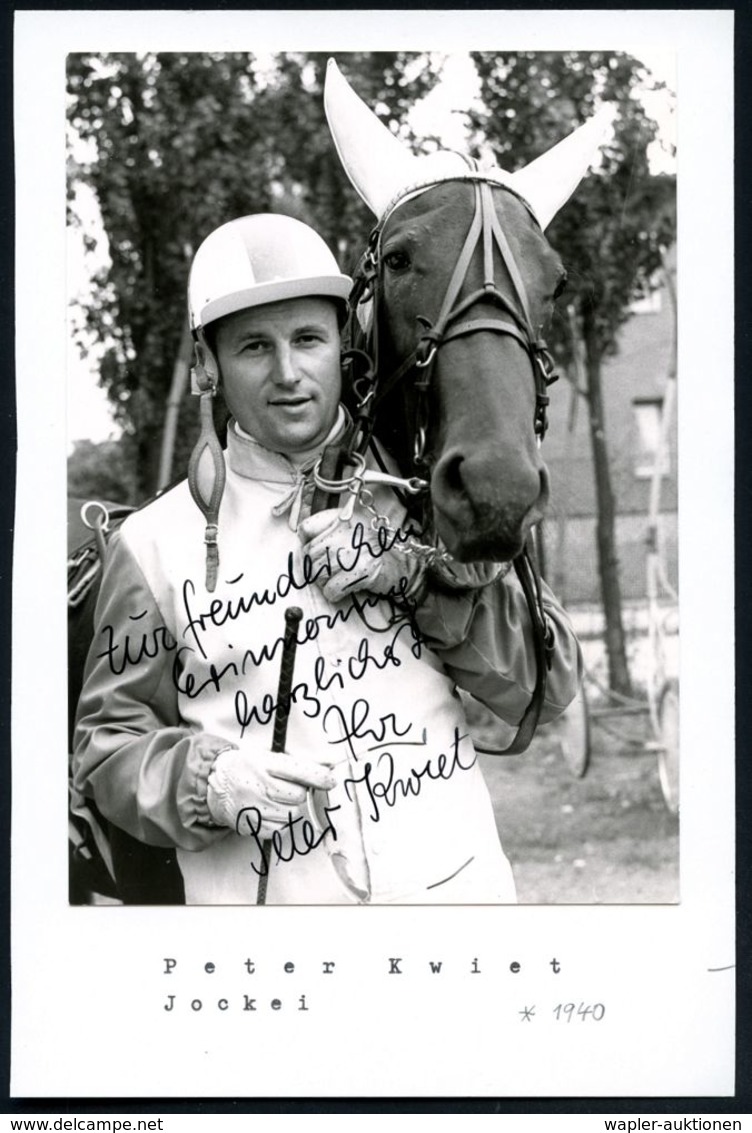 BERLIN 1968 S/w.-Foto Mit Orig. Signatur: "Peter Kwiet" Mit Widmung = Berühmter Traber-Champion, 12x Meisterschaft, 4359 - Reitsport