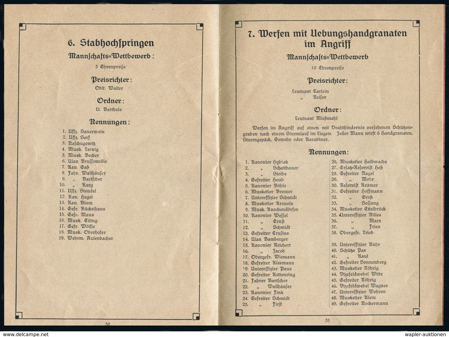 DEUTSCHES REICH 1916 (13.8.) Programm-Heft "SPORTFEST AM NAROCZSEE" (Belarus) Mit Titel-Graphik Eisernes Kreuz + Monogra - Autres & Non Classés