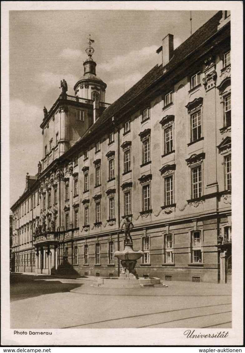 Breslau 1937 (29.7.) PP 6 Pf. Hindenbg. Grün: Universität = 12. Deutsches Sängerbundesfest Breslau/75 Jahre DSB + SSt.:  - Zonder Classificatie