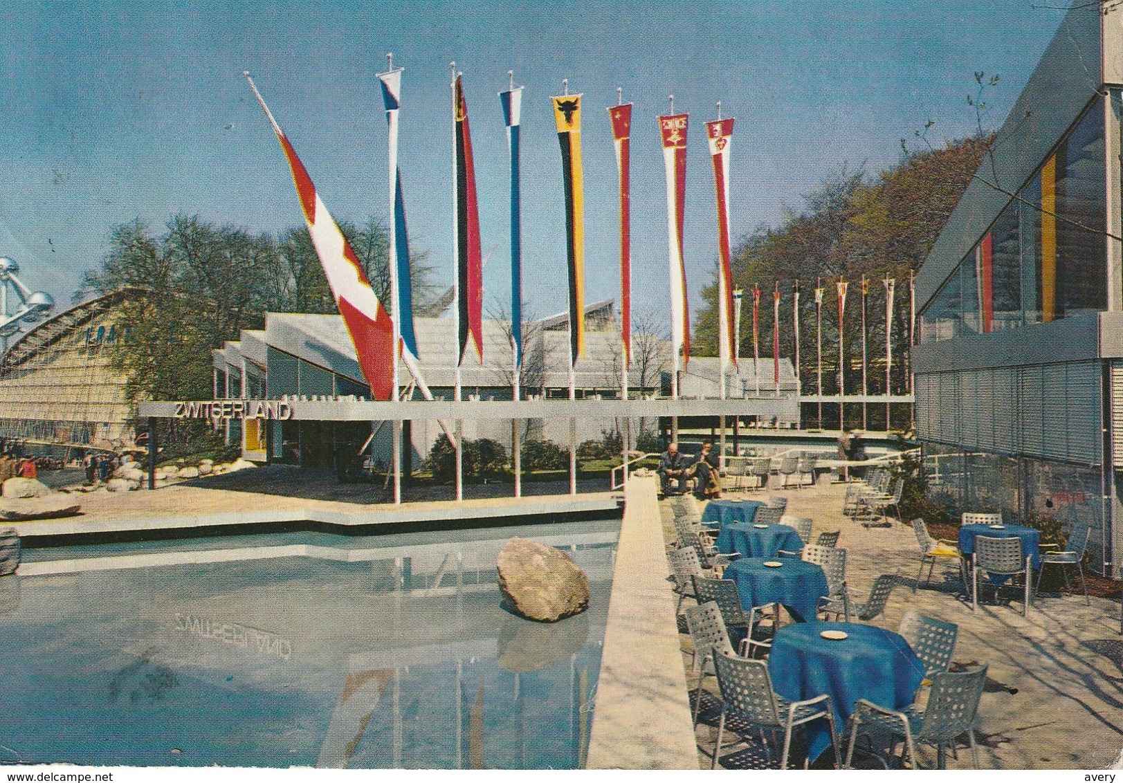 Exposition Universelle De Bruxelles 1958 The Pavilion Of Switzerland : Interior And The Lake Le Pavillon De La Suisse - Universal Exhibitions