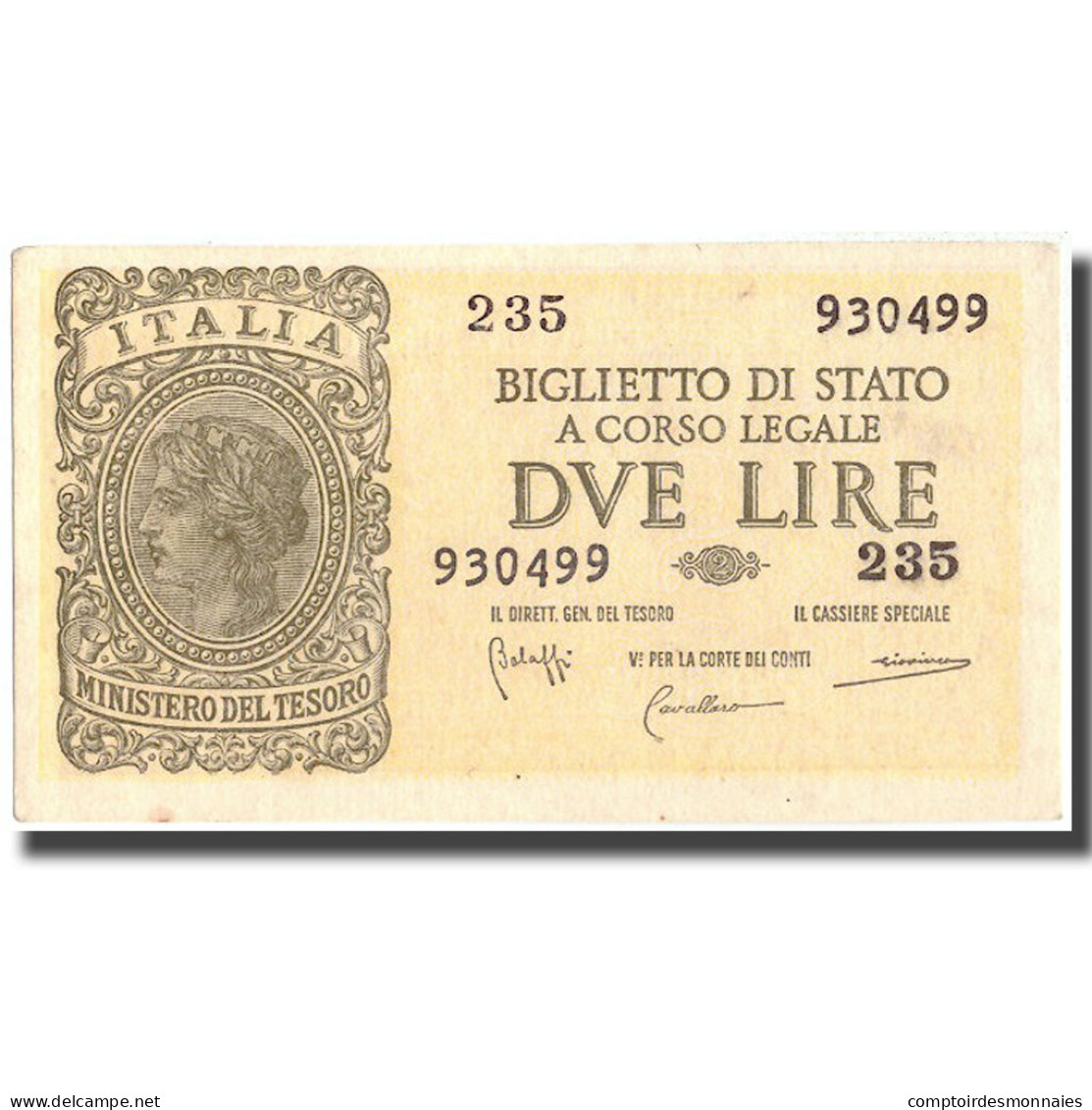 Billet, Italie, 2 Lire, 1944, 1944-11-23, KM:30b, SPL - Italia – 2 Lire