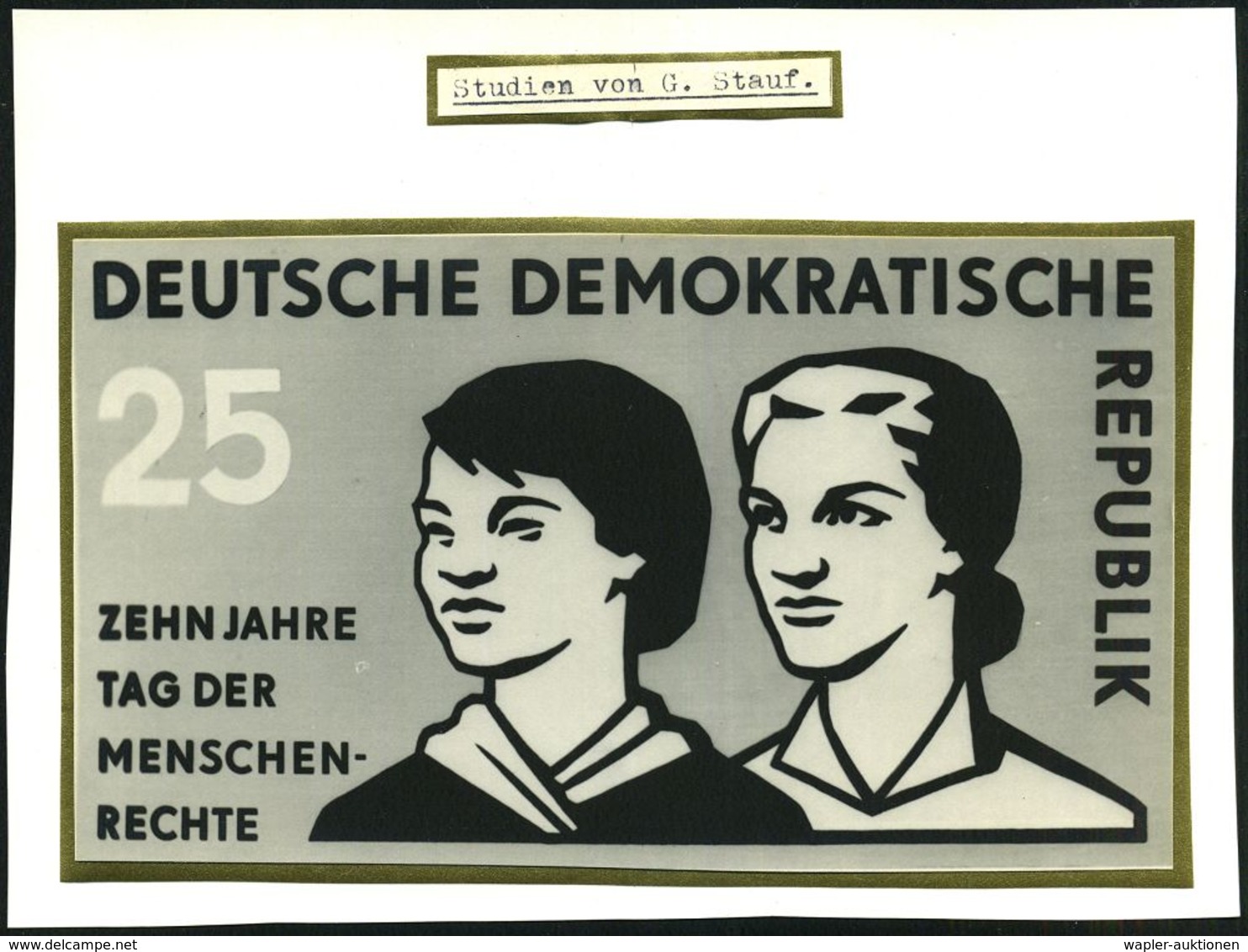 D.D.R. 1956 "10 Jahre Tag Der Menschenrechte" 25 Pf. Großes Foto-Essaysvon G. Stauf (Format 16,5 X 9,5 Cm), Selten!  (zu - VN