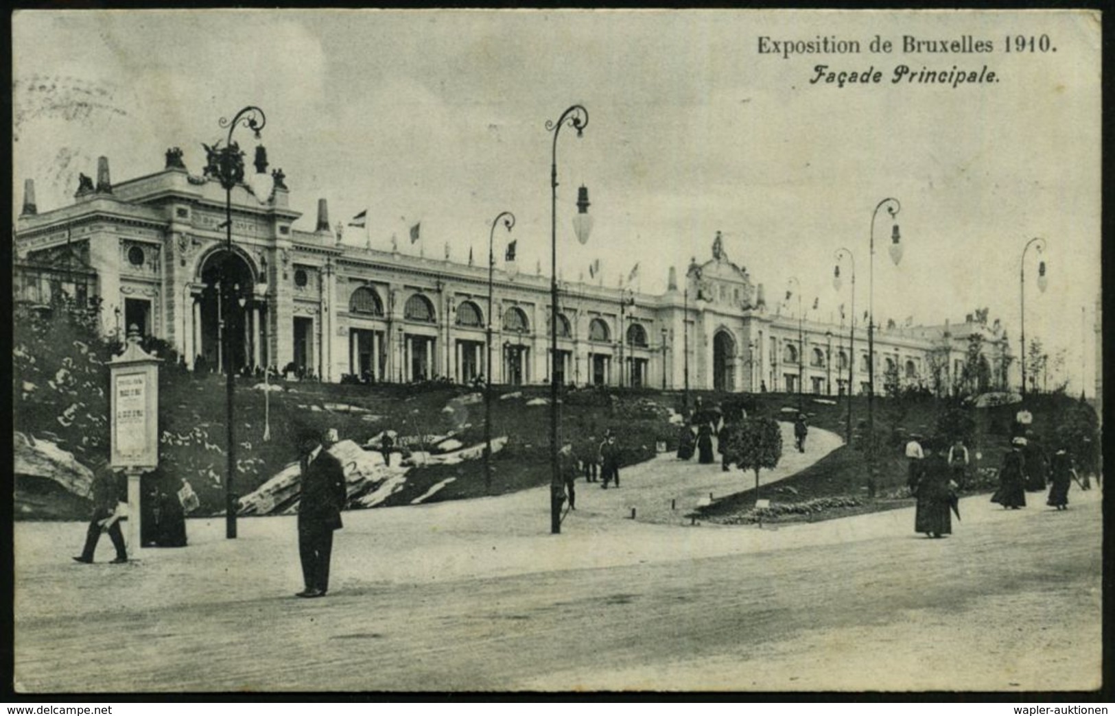 BELGIEN 1910 (19.8.) 1K-SSt.: BRUSSEL - TENTOONSTELLING/ BRUXELLES - EXPOSITION , Klar Gest. S/w.-Foto-Ak.: Expo.. Facad - Andere & Zonder Classificatie