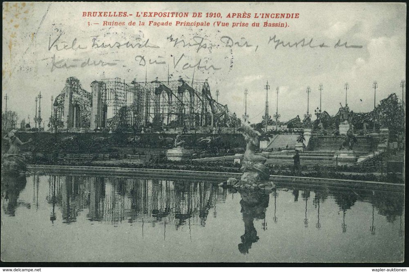 BELGIEN 1910 (22.8.) MWSt.: BRUSSEL/1/BRUXELLES/..BRUXELLES-EXPOSITION = Weltausstellung Klar Auf S/w.-Expo-Ak.: Ruines  - Andere & Zonder Classificatie