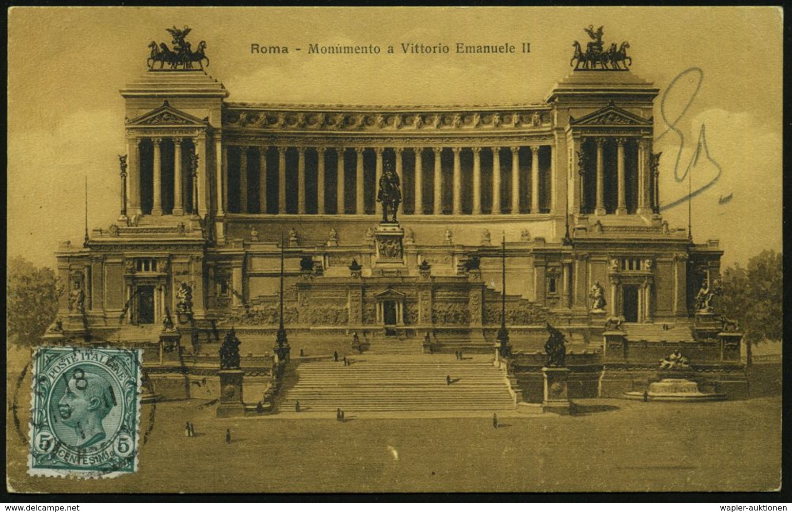 ITALIEN 1911 (18.10.) MaWSt.: ROMA/FERROVIA/ ESPOSIZIONE/1911/ ROMA , Frankatur Vs. (Eckfehler, 1K: ROMA) Ausl.-Foto-Ak. - Autres & Non Classés