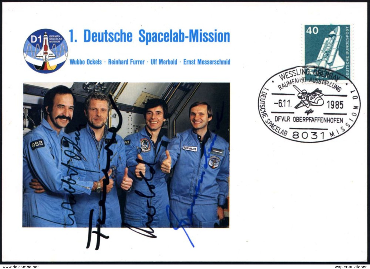 8031 WESSELING,OBERBAY/ RAUMFAHRT-AUSSTELLUNG/ 1.DEUTSCHE SPACELAB MISSION 1985 (6.11.) SSt = Space Shuttle Auf Sonder-K - Andere & Zonder Classificatie