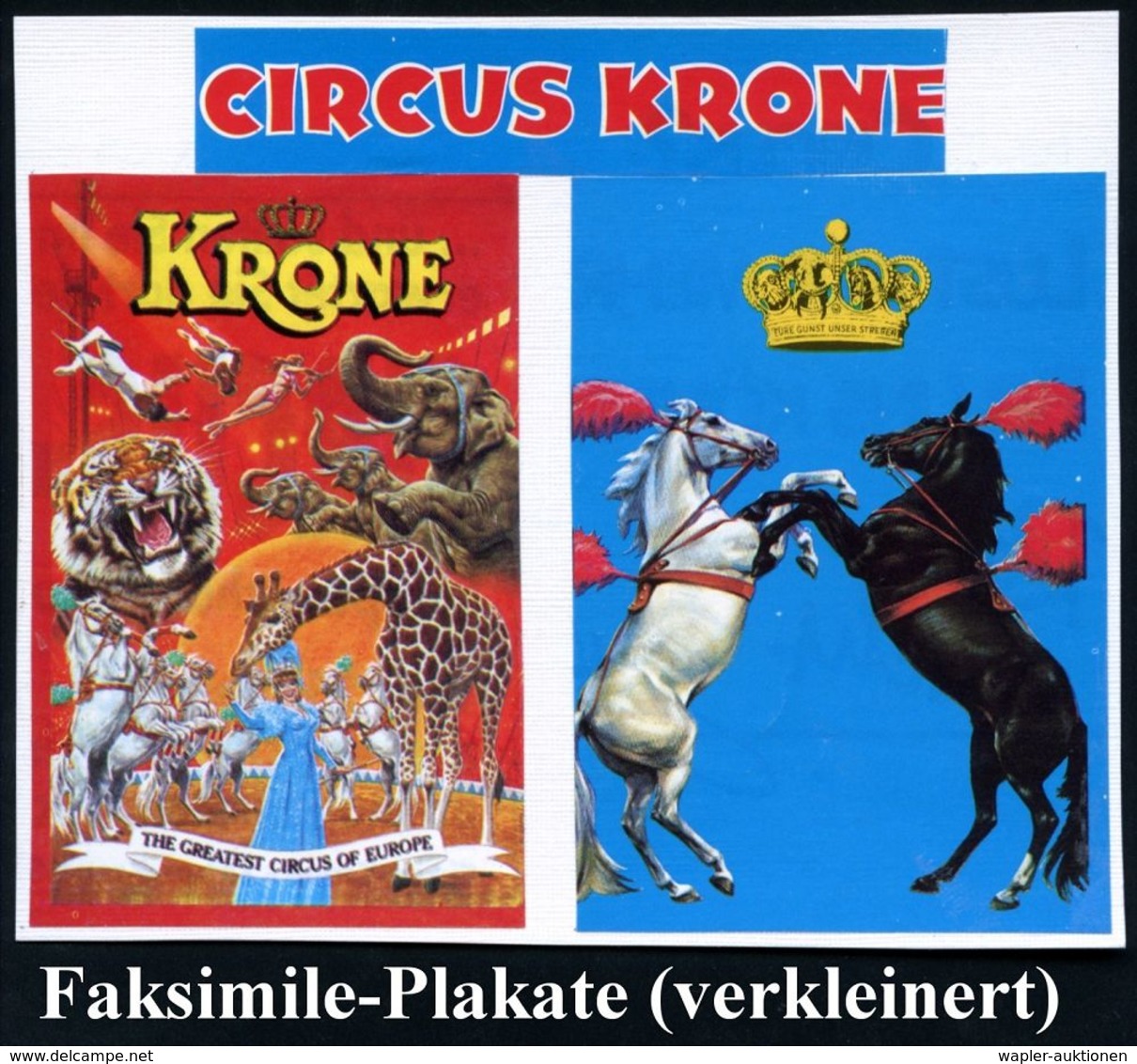 B.R.D. 1960 (ca.) Portrait-Foto Frieda Sembach-Krone (1915-1975) Mit Elefant, Vs. Orig. Signatur "Frieda Sembach-Krone"  - Cirque