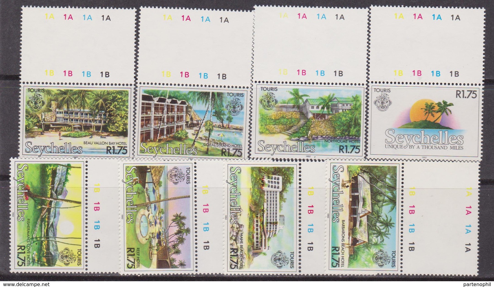 Zil Elwagne Sesel - Seychelles -  Touris Landscape Set MNH - Seychelles (1976-...)