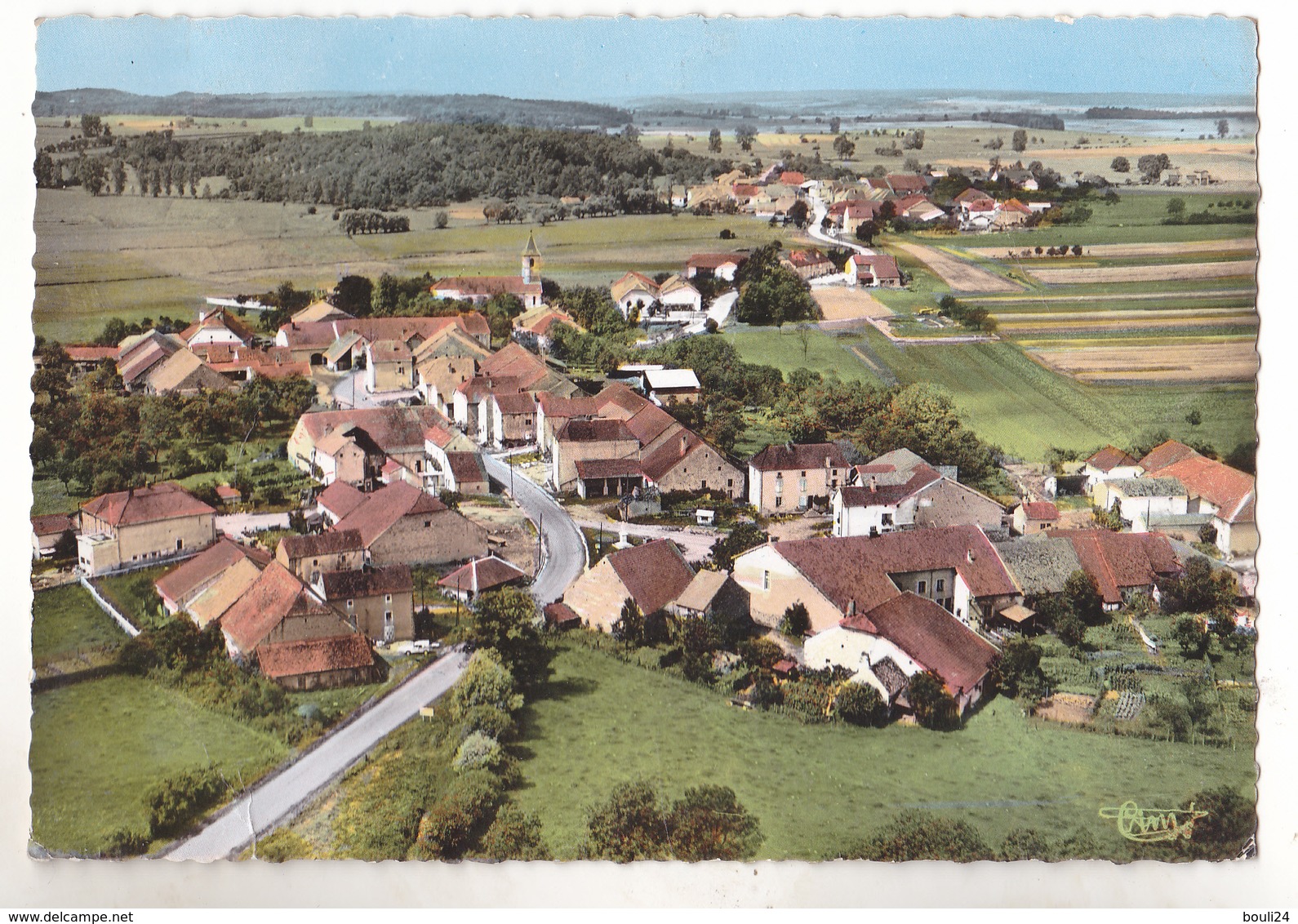 ABONCOURT  EN HAUTE  SAONE  LE VILLAGE  VUE GENERALE AERIENNE CARTE  CIRCULEE - Autres & Non Classés