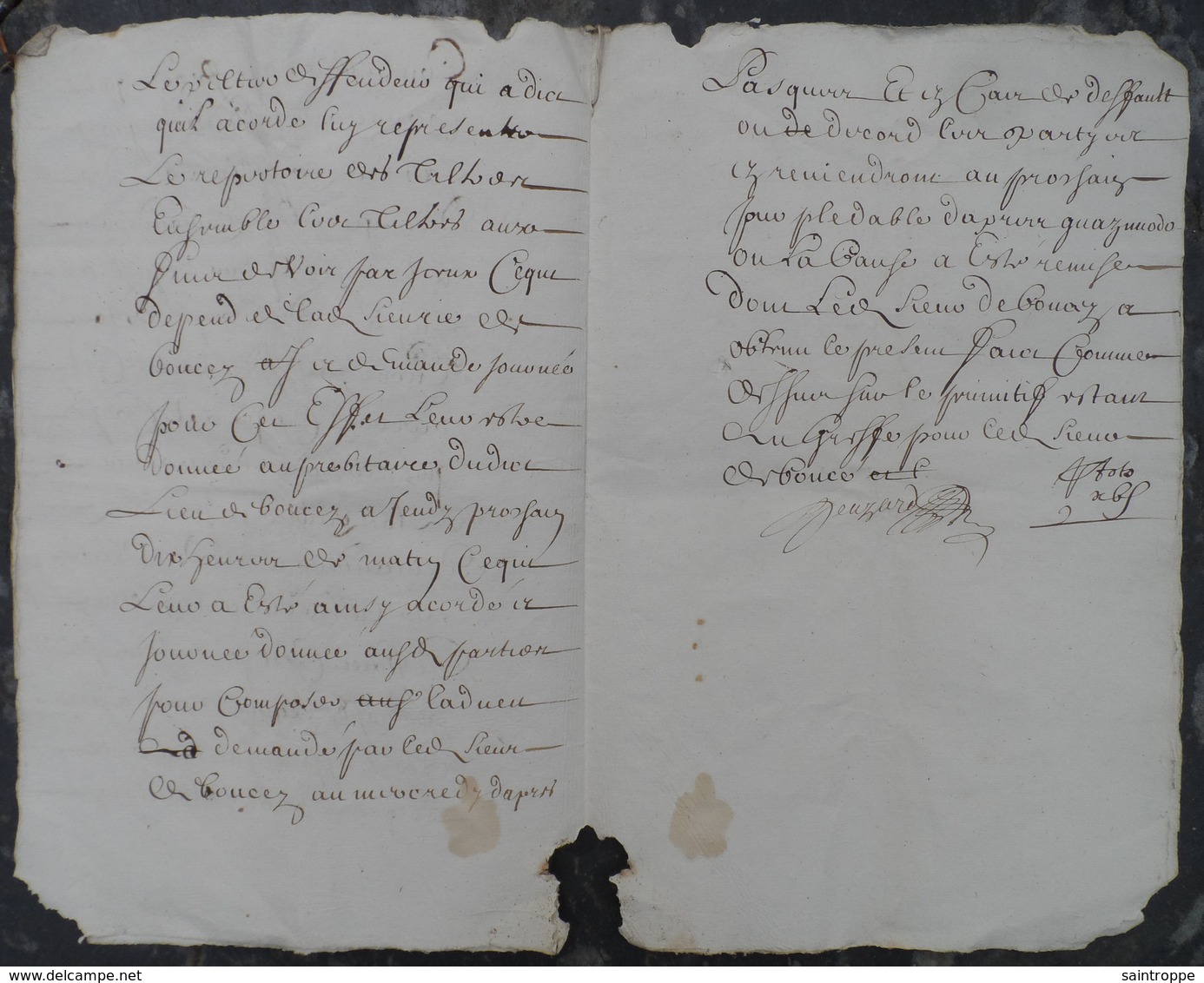 Manuscrit De 1677.Belle Calligraphie à Déchiffrer. - Manuscrits