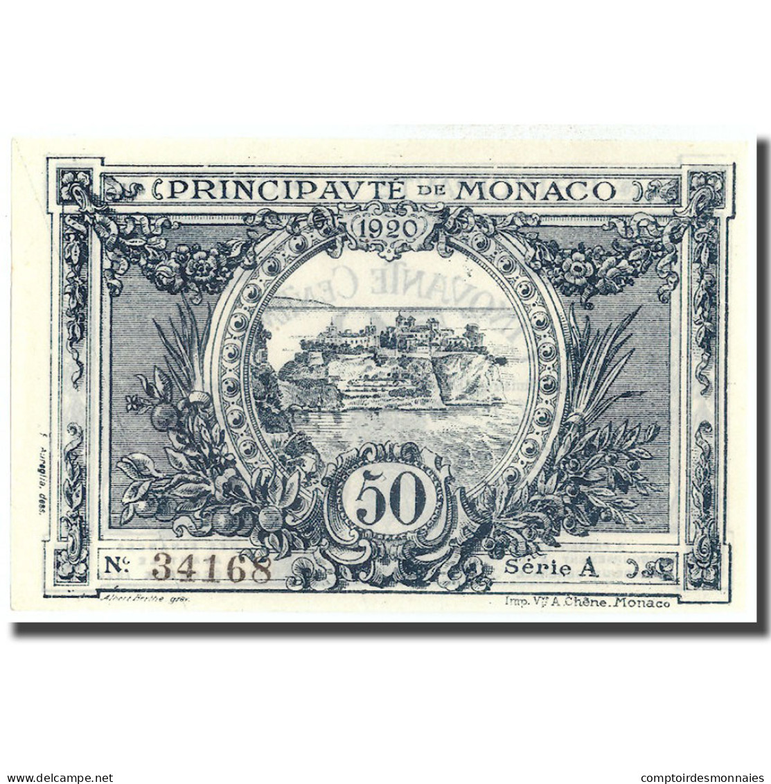 Billet, Monaco, 50 Centimes, 1920, 1920-03-20, KM:3a, NEUF - Mónaco