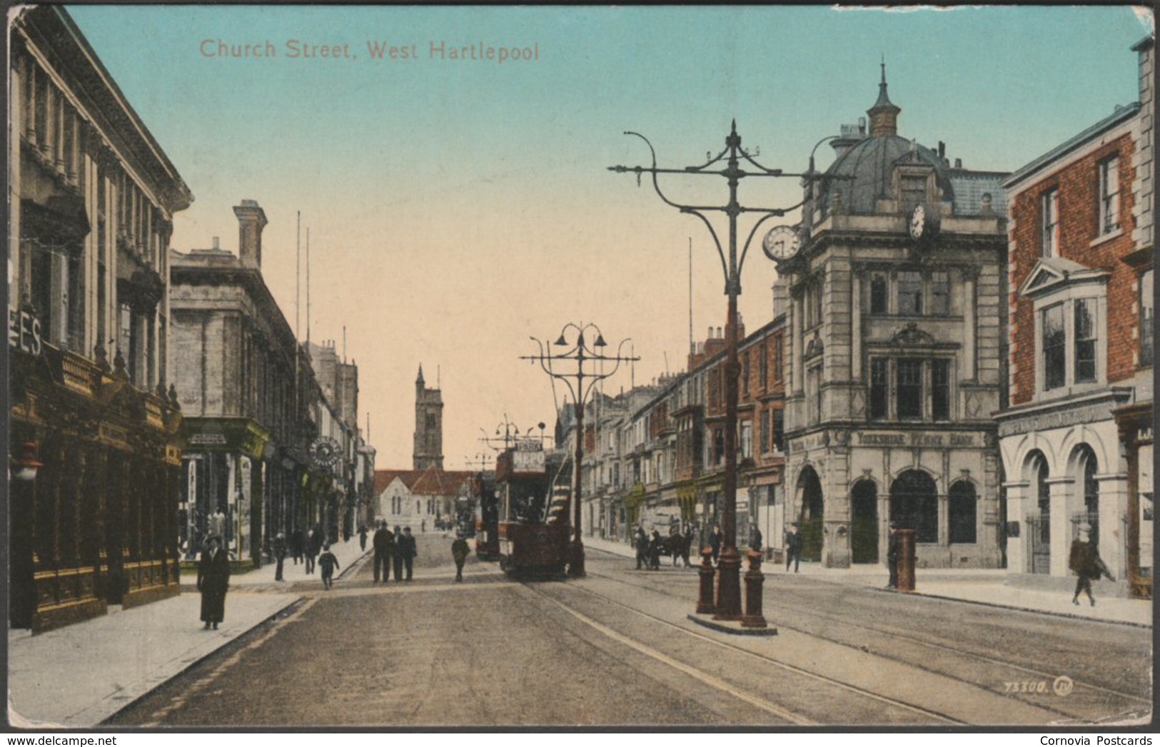 Church Street, West Hartlepool, Durham, 1918 - Valentine's Postcard - Hartlepool