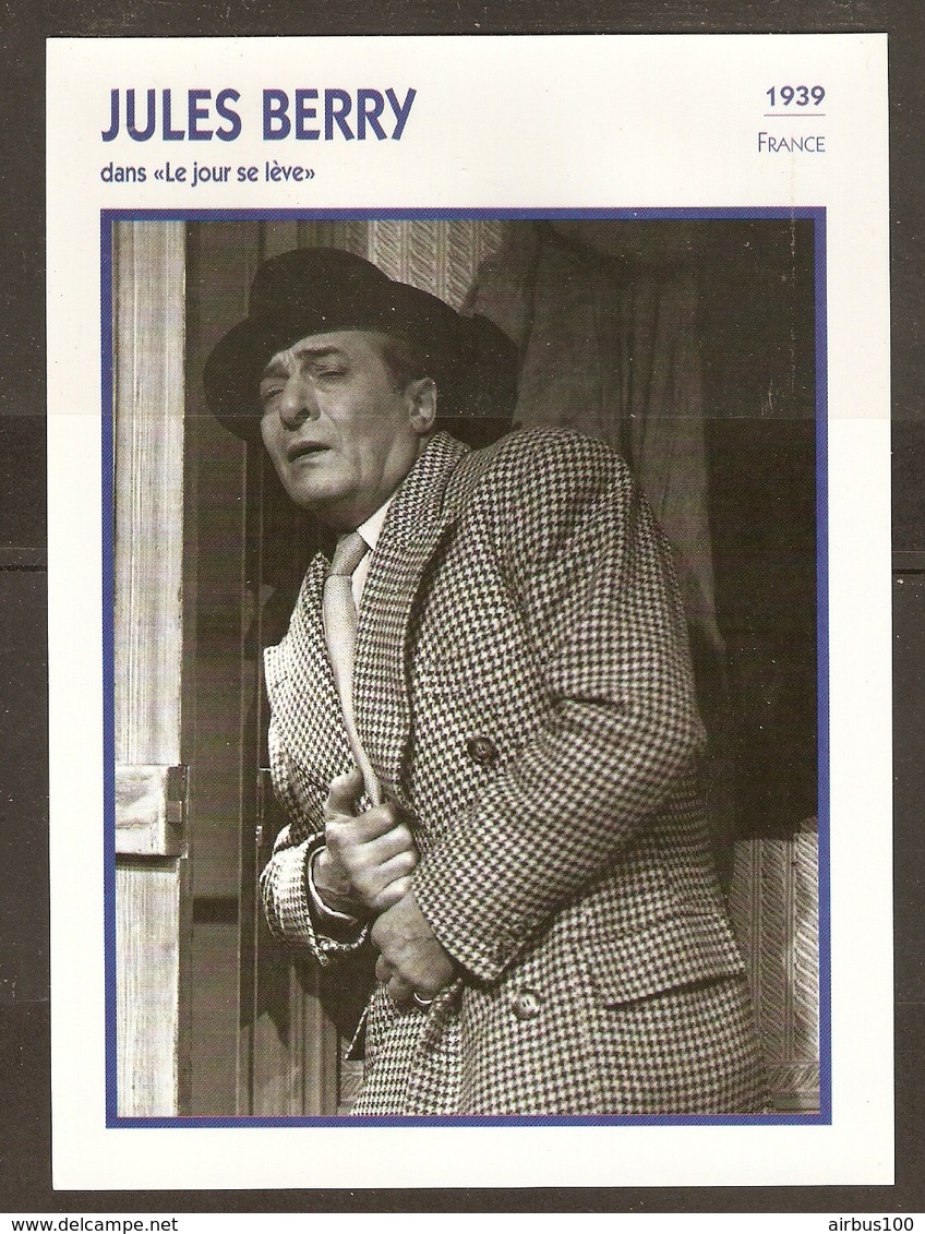 PORTRAIT DE STAR 1939 FRANCE - ACTEUR JULES BERRY DANS LE JOUR SE LEVE - ACTOR CINEMA FILM PHOTO - Fotos