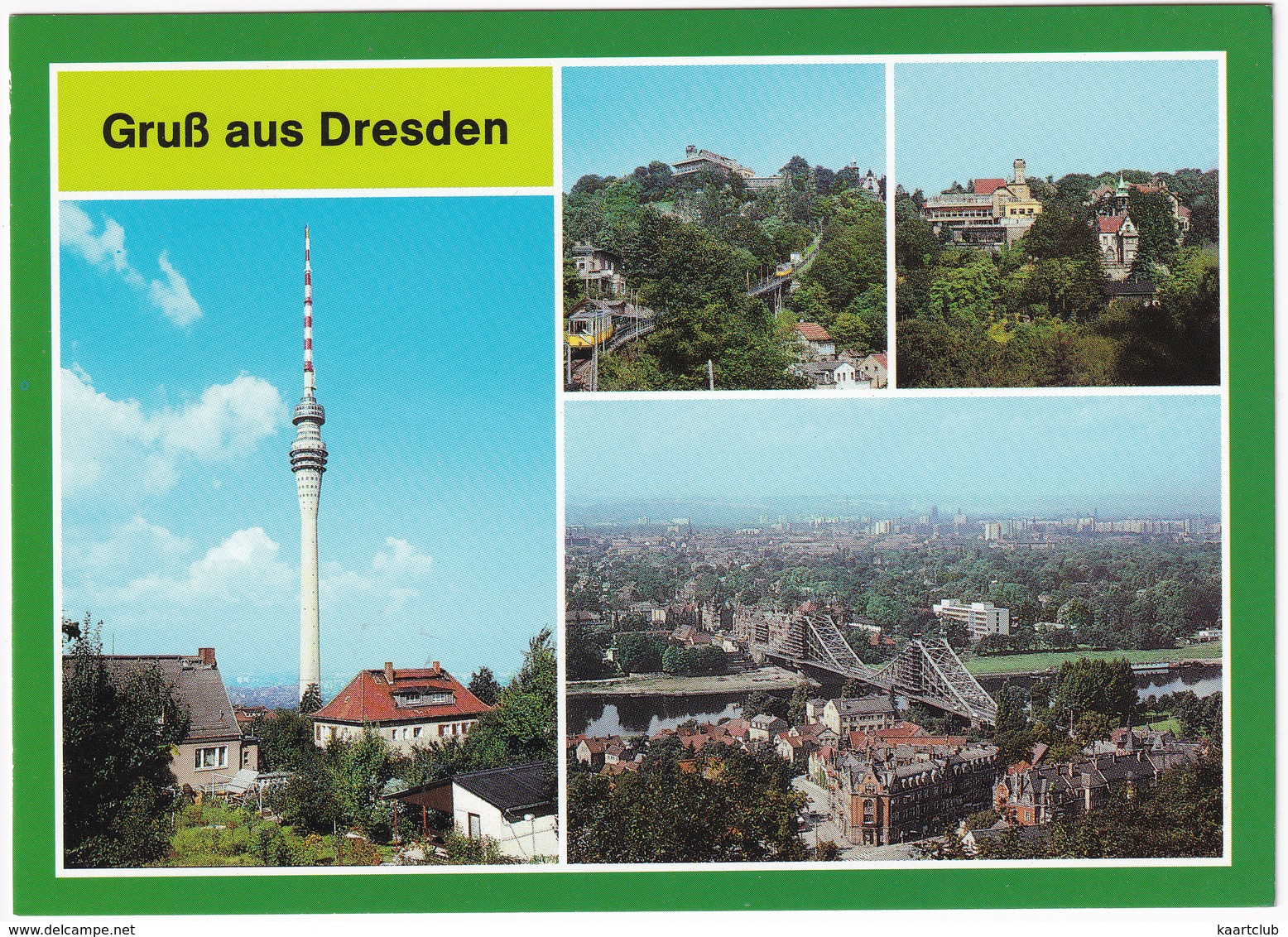 Dresden - Fernsehturm, Standseilbahn, Gaststätte 'Luisenhof', Blick Zum Blauen Wunder  - (DDR) - Dresden