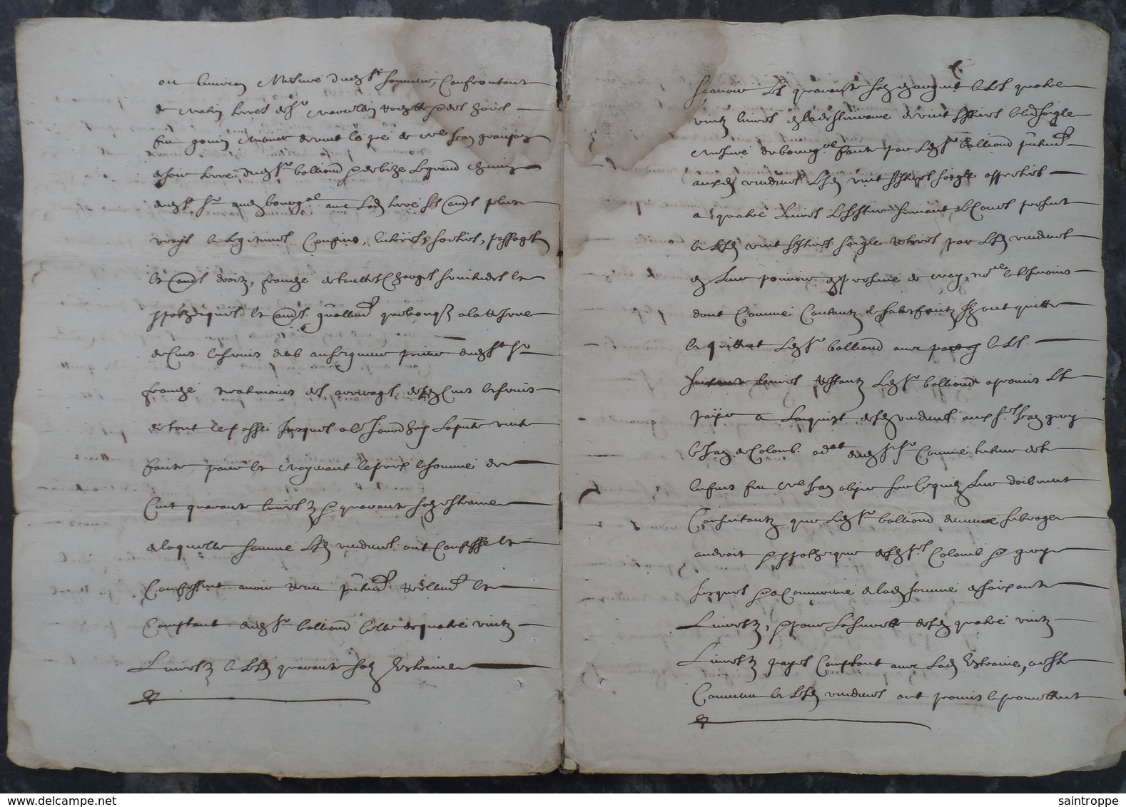 Manuscrit De 1665.Belle Calligraphie A Déchiffrer.Bourg-Argental.Saint-Sauveur-en-Rue. - Manuscrits