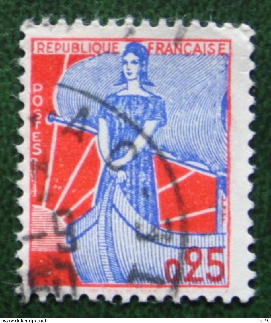 0.25 Fr Marianne à La Nef 1960 Mi 1278 Y&T 1234 Used Gebruikt Oblitere FRANCE FRANKREICH - 1959-1960 Maríanne à La Nef