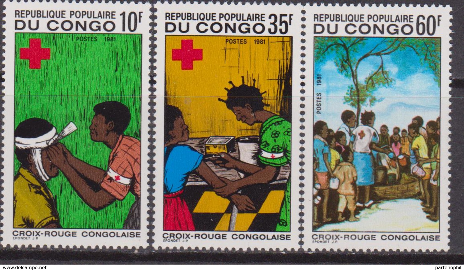 Congo Croce Rossa Red Cross Set MNH - Croce Rossa