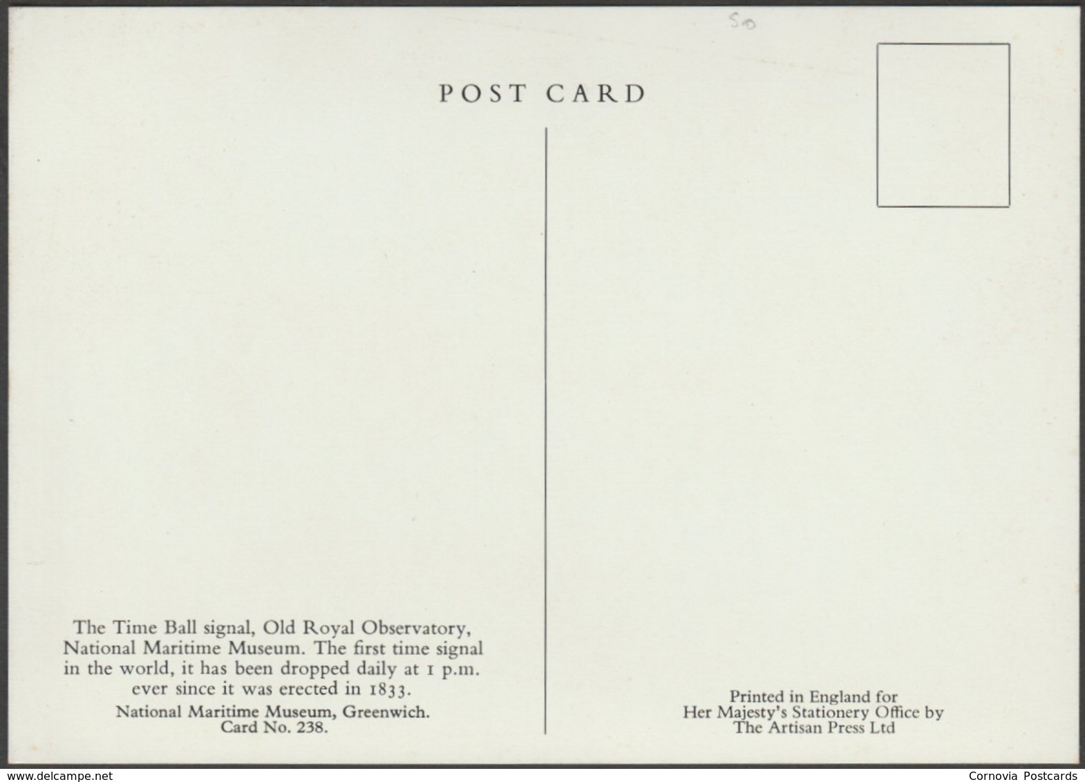 The Time Ball Signal, Old Royal Observatory, Greenwich, C.1970s - HMSO Postcard - London Suburbs