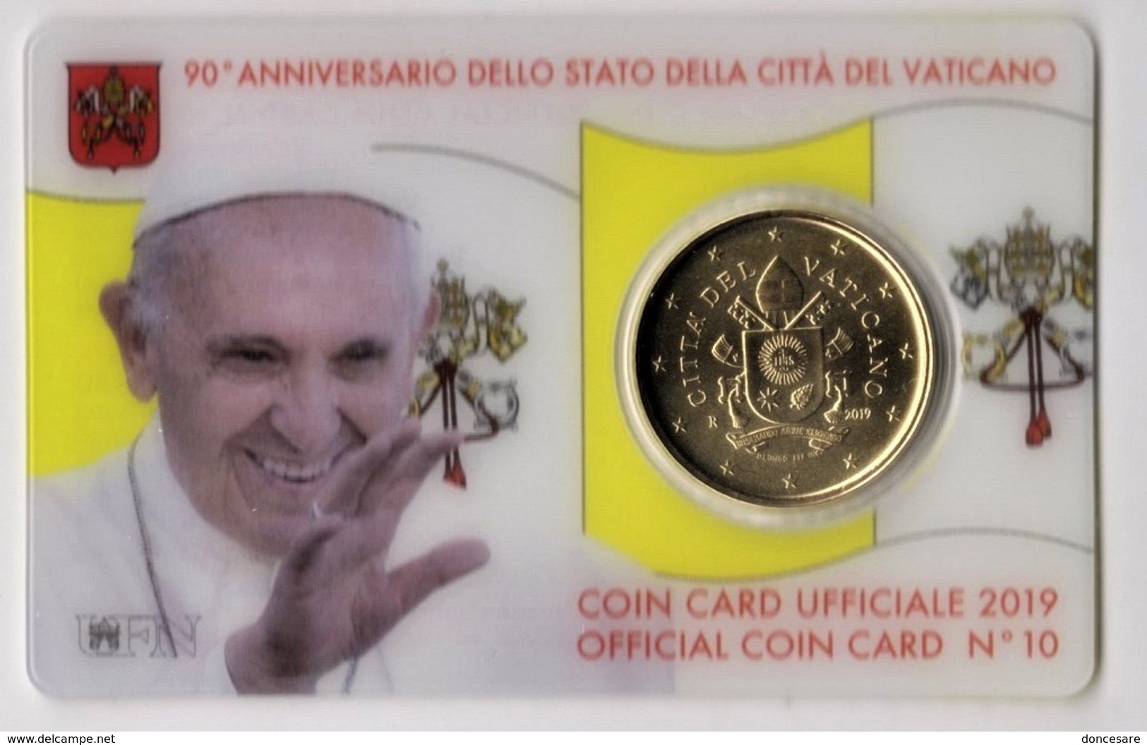 ** 50 CENT VATICAN 2019 SOUS COFFRET EURO CARD N° 10 -  PIECE NEUVE ** - Vatican