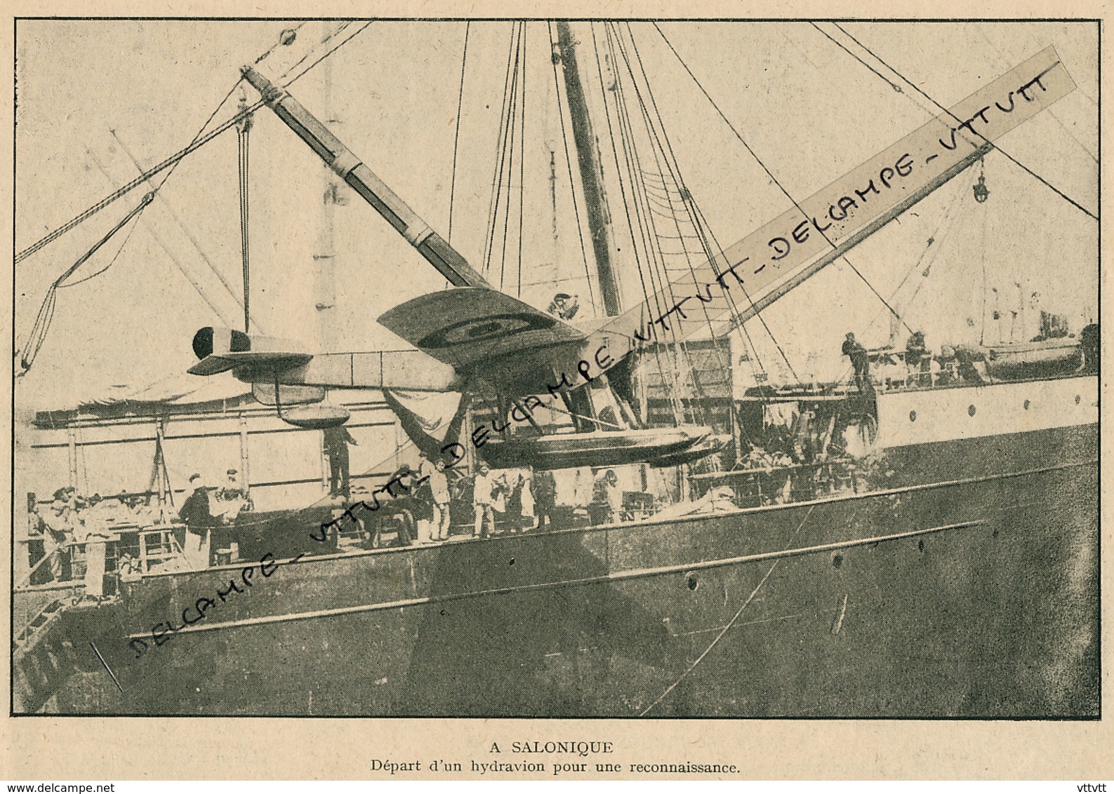 Photo (1916), Guerre 14-18 : SALONIQUE (Grèce), Départ D'un Hydravion Pour Une Reconnaissance - Non Classificati