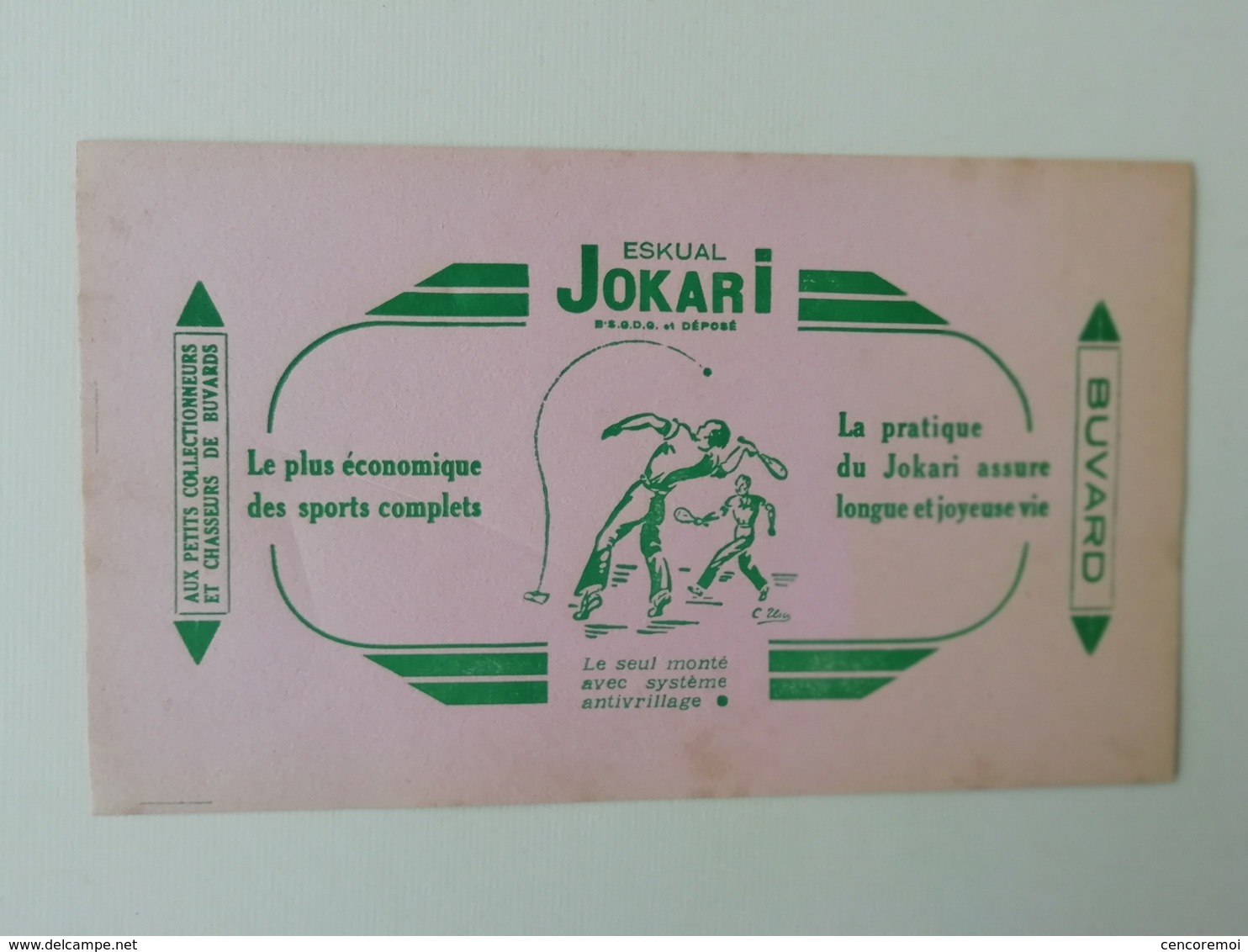 Buvard Publicitaire Ancien Eskual Jokari - Sport