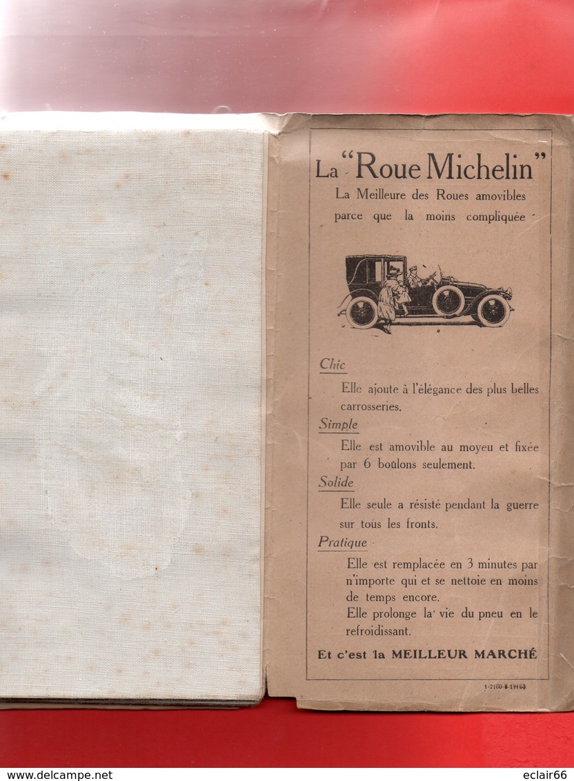 CARTE MICHELIN De LA FRANCE. N° 6. Saint-Quentin-Reims Du Nord Au Sud Toilée. 1914-1918 VOIR SCANNES - Cartes Routières