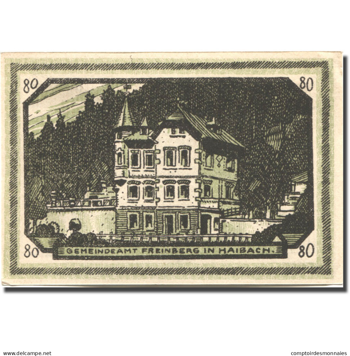 Billet, Autriche, Freinberg, 80 Heller, Château 1921-12-31, SPL Mehl:FS 211IIa - Austria