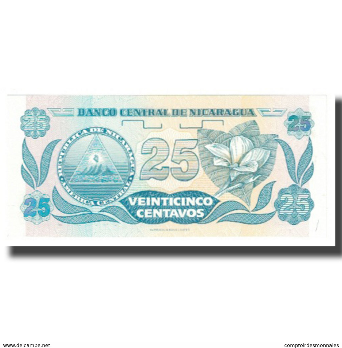 Billet, Nicaragua, 25 Centavos, KM:170a, NEUF - Nicaragua