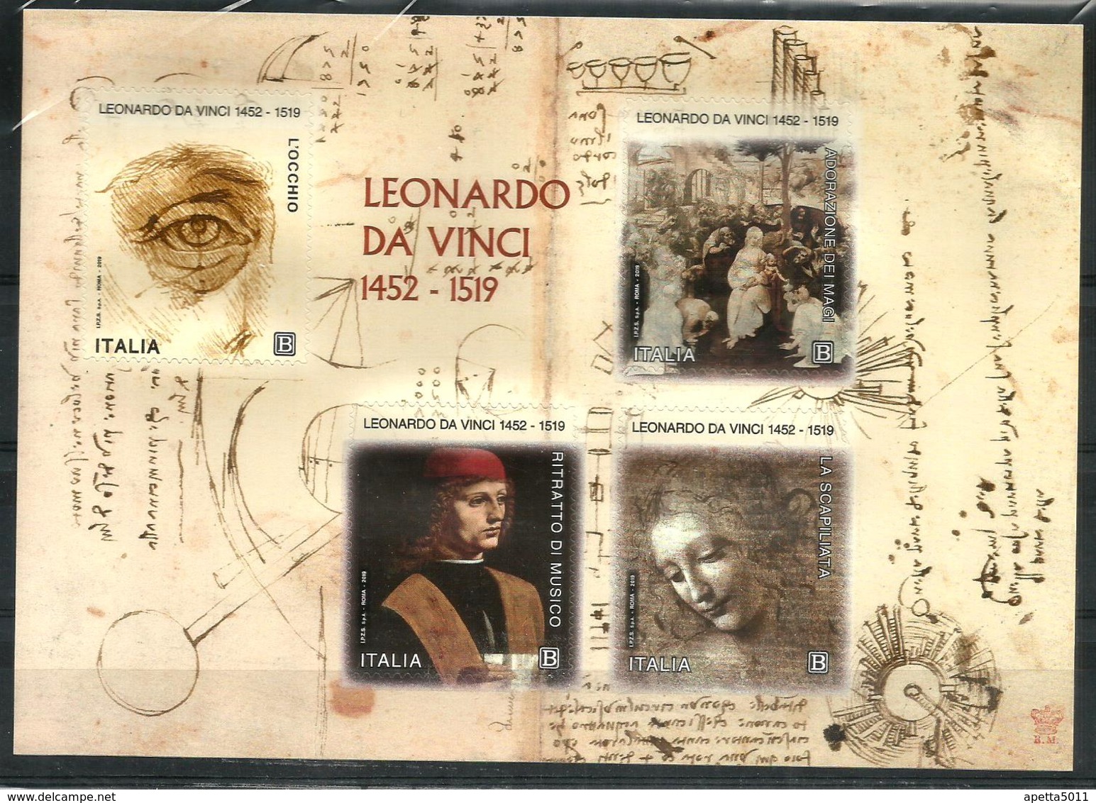 2019 LEONARDO DA VINCI Foglietto Nuovo ** MNH Bellissimo - 2011-20:  Nuovi