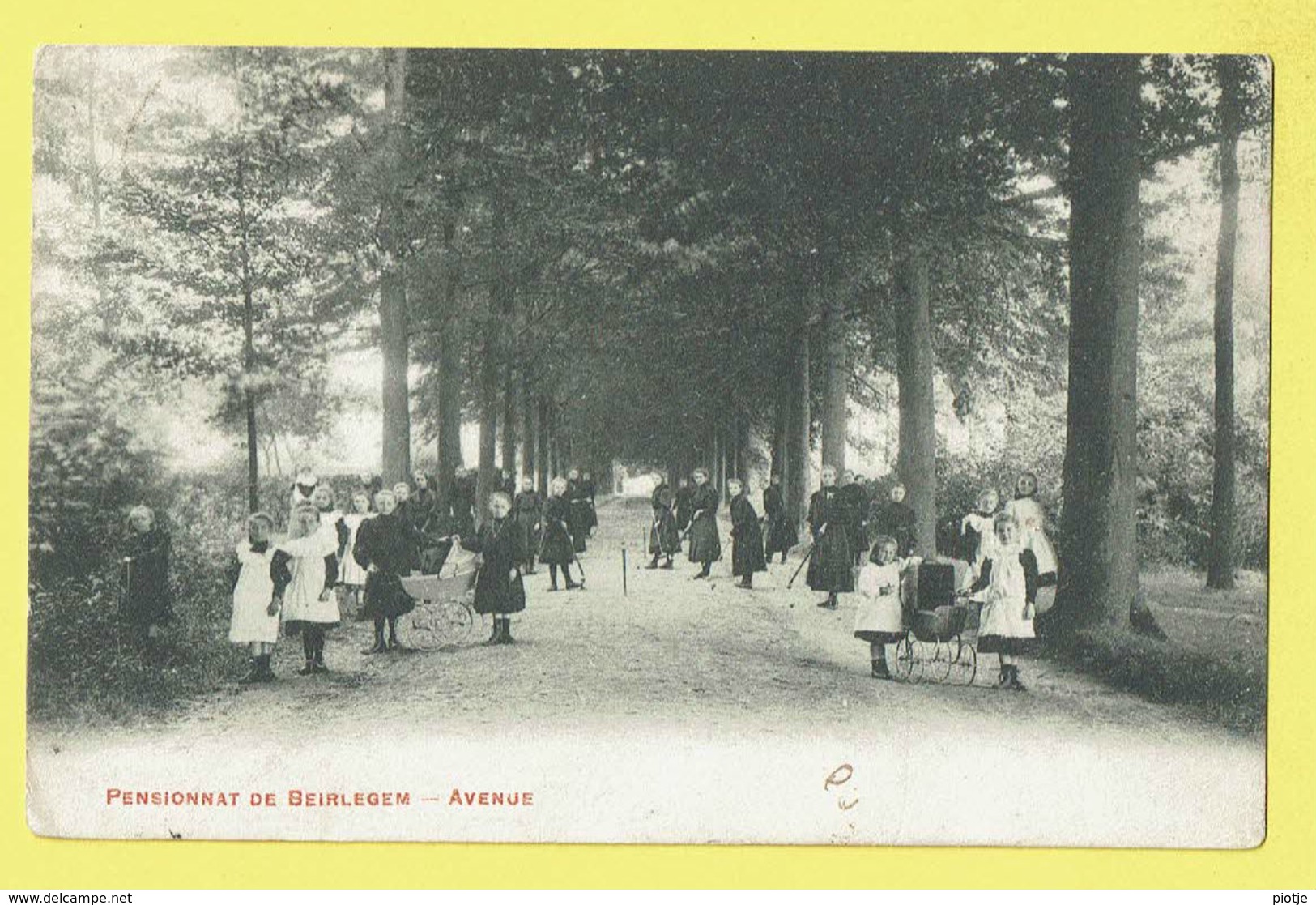 * Beirlegem - Beerlegem (Zwalm) * Pensionnat De Beirlegem, Avenue, Belle Animation, Enfants, école, School, Buggy - Zwalm