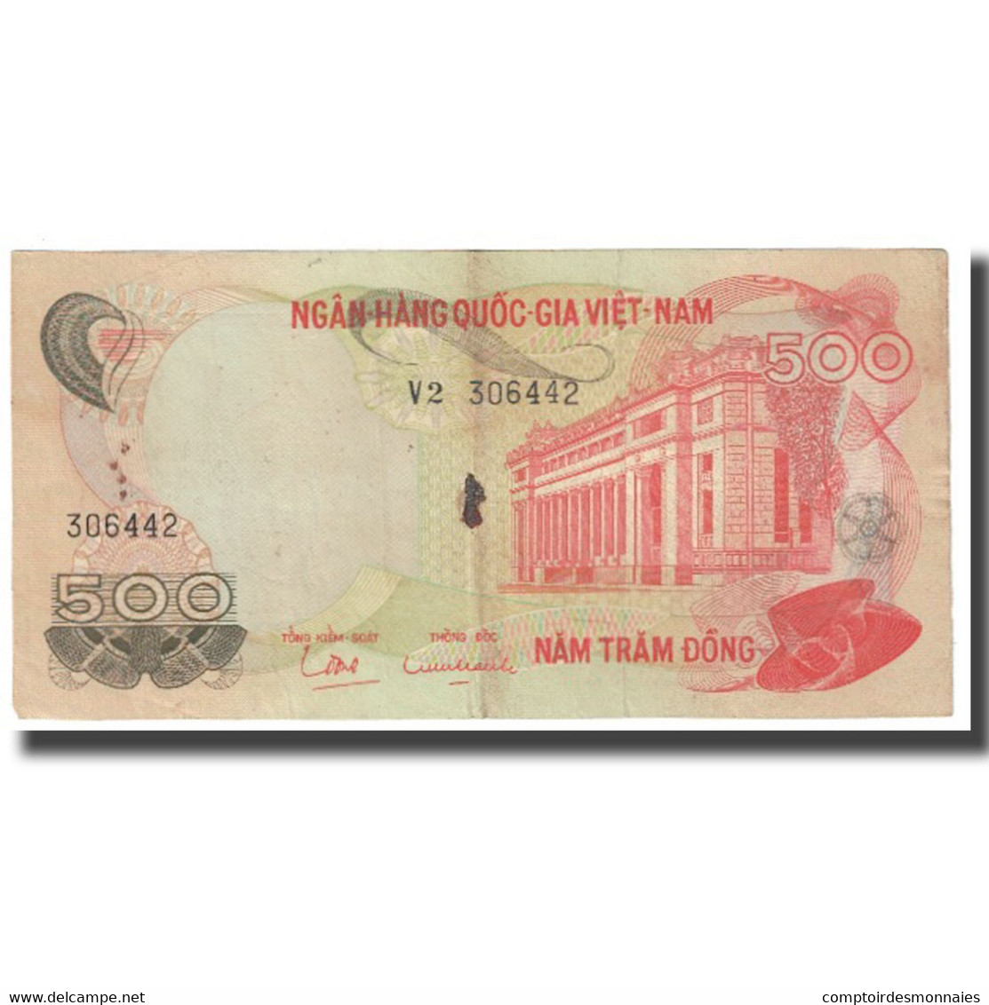 Billet, South Viet Nam, 500 D<ox>ng, KM:28a, TB - Viêt-Nam