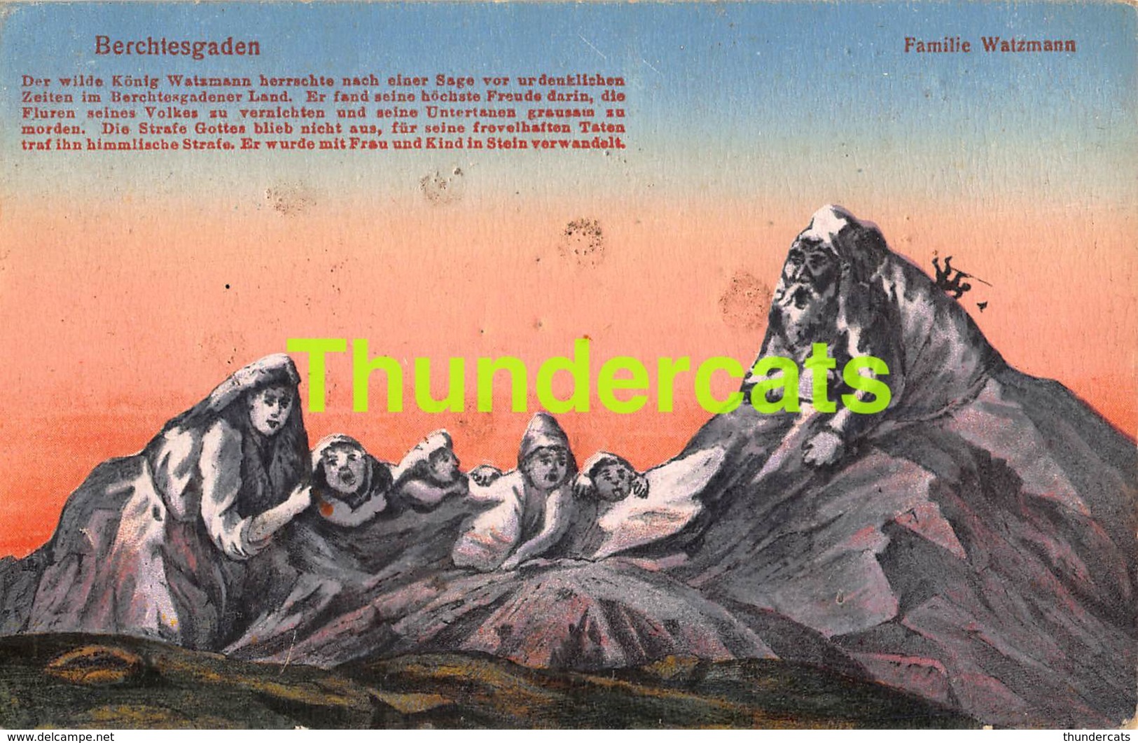 CPA ILLUSTRATEUR SURREALISME  MONTAGNE MOUNTAIN BERCHTESGADEN FAMILIE WATZMANN - Autres & Non Classés