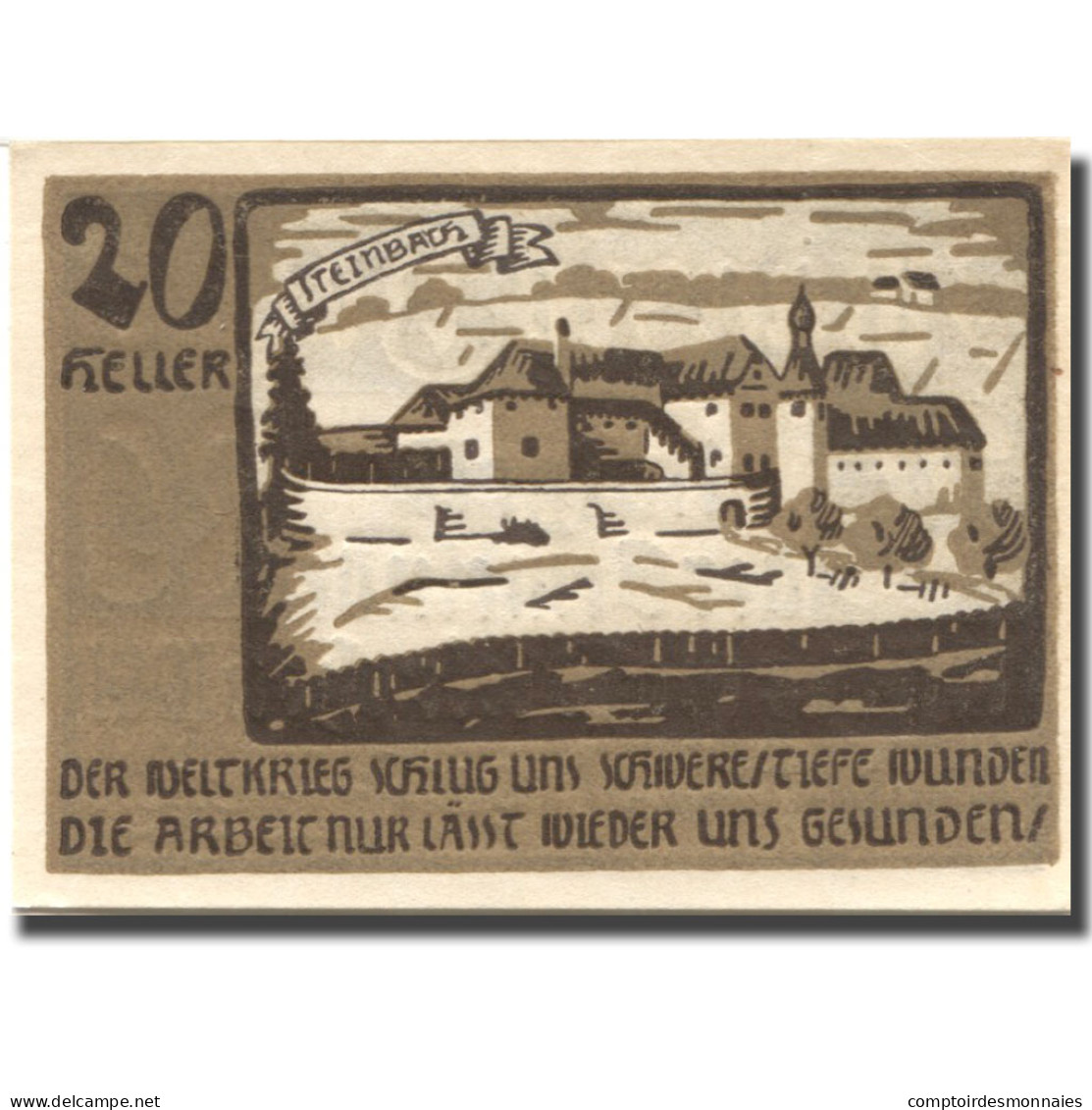 Billet, Autriche, Niederwaldkirchen, 20 Heller, Château, 1920 SPL Mehl:FS 673a - Autriche