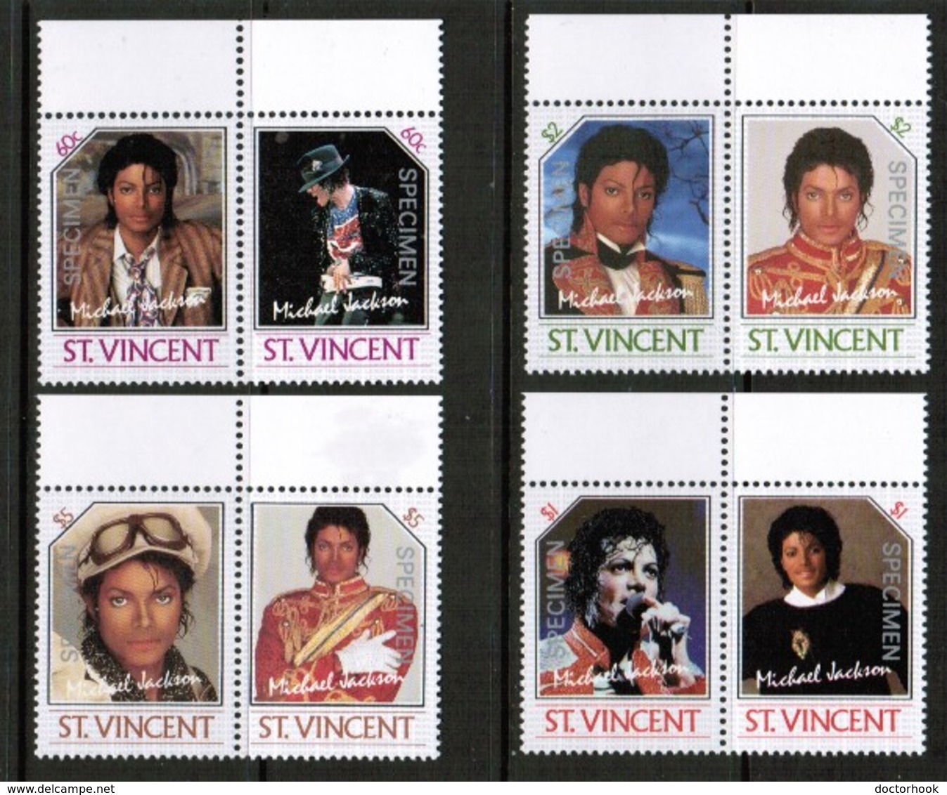 ST.VINCENT  Scott # 894-7** VF MINT NH PAIRS "SPECIMEN" (Stamp Scan # 505) - St.Vincent (1979-...)