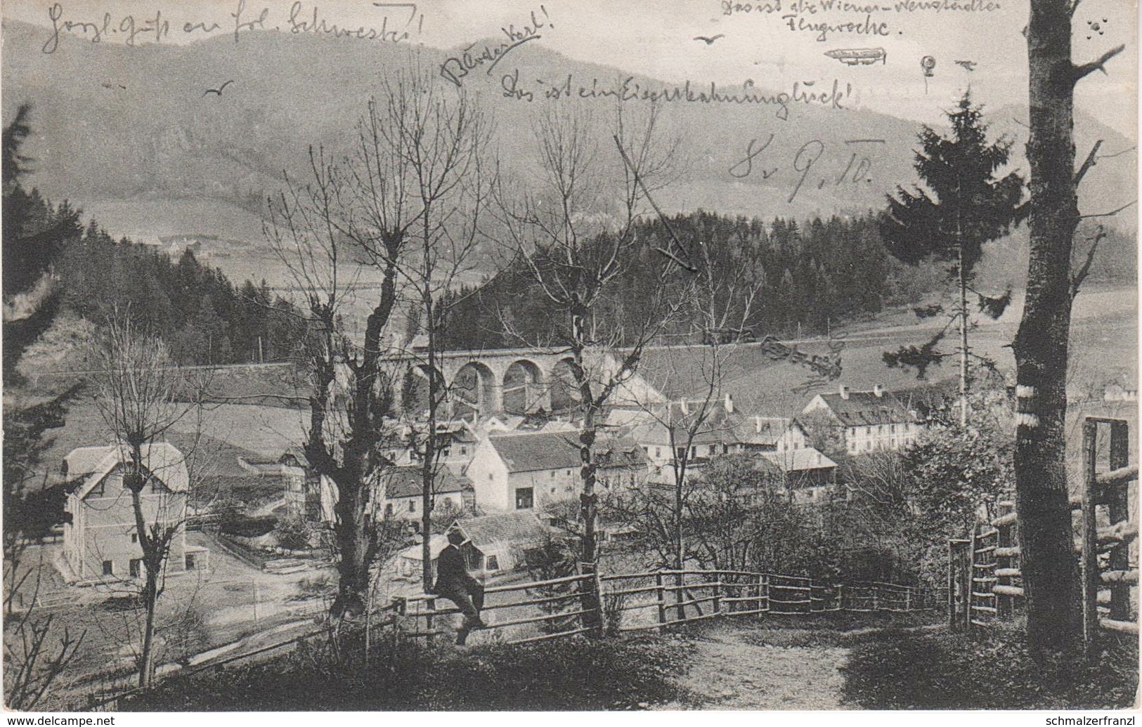 AK Steinhaus Am Semmering Blick Eisenbahn Brücke Semmeringbahn A Spital Jauern Dürrhof Mürzzuschlag Gloggnitz Steiermark - Steinhaus Am Semmering