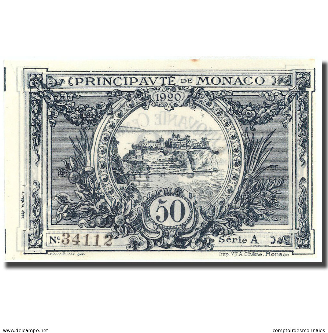 Billet, Monaco, 50 Centimes, 1920, 1920-03-20, KM:3a, SPL+ - Monaco