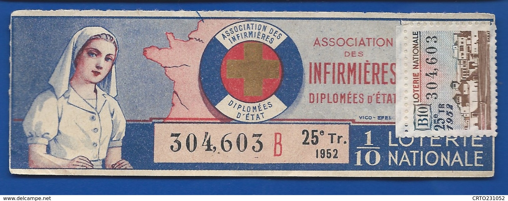 Billets De  Loterie  Théme   Infirmière   Année 1952 - Loterijbiljetten