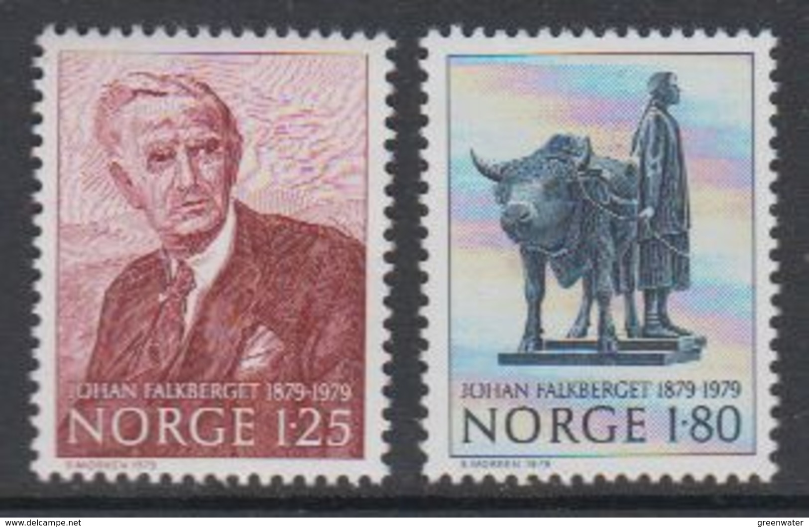 Norway 1979 Johan Falkberget 2v ** Mnh (42785B) - Ongebruikt
