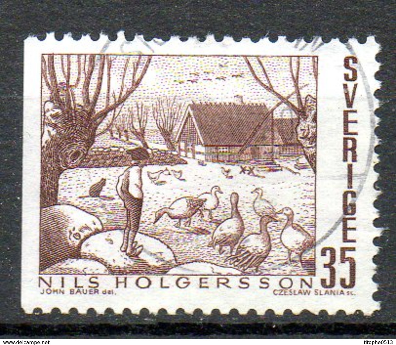 SUEDE. N°637 Oblitéré De 1969. Conte/Nils Holgersson. - Fairy Tales, Popular Stories & Legends