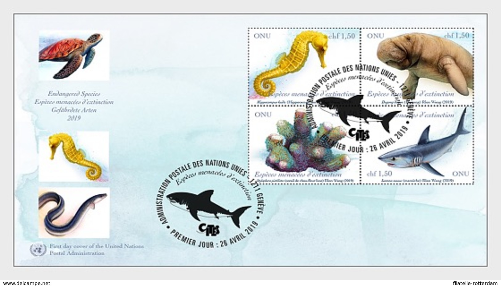 Verenigde Naties (Geneve) / United Nations - Postfris / MNH - FDC Bedreigde Diersoorten 2019 - Unused Stamps