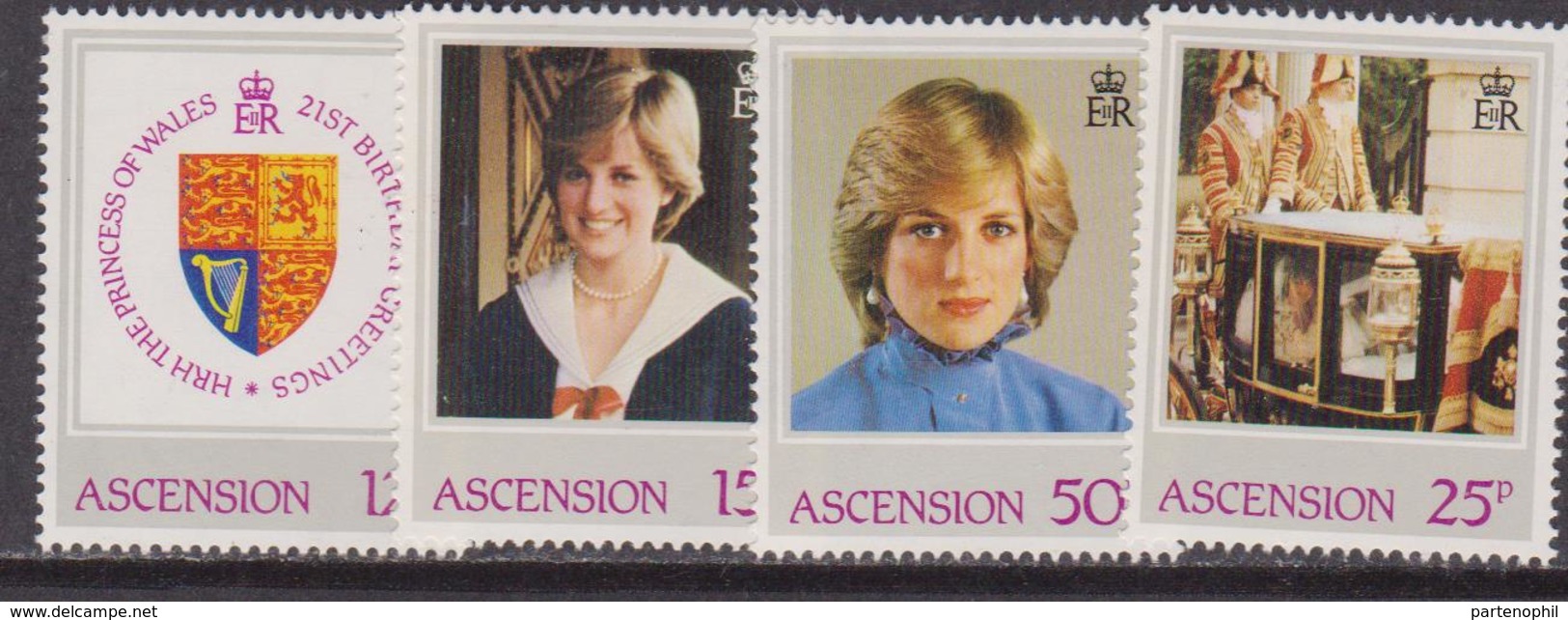 Ascension Is. - Diana Set MNH - Donne Celebri